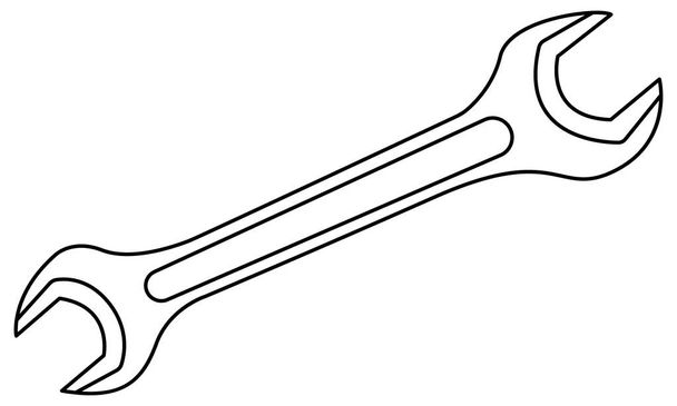 Illustration of the contour hand spanner wrench tool - Διάνυσμα, εικόνα