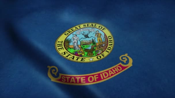 Флаг штата Айдахо размахивает ветром. Бесшовная петля с высокой детализацией текстуры ткани - Кадры, видео