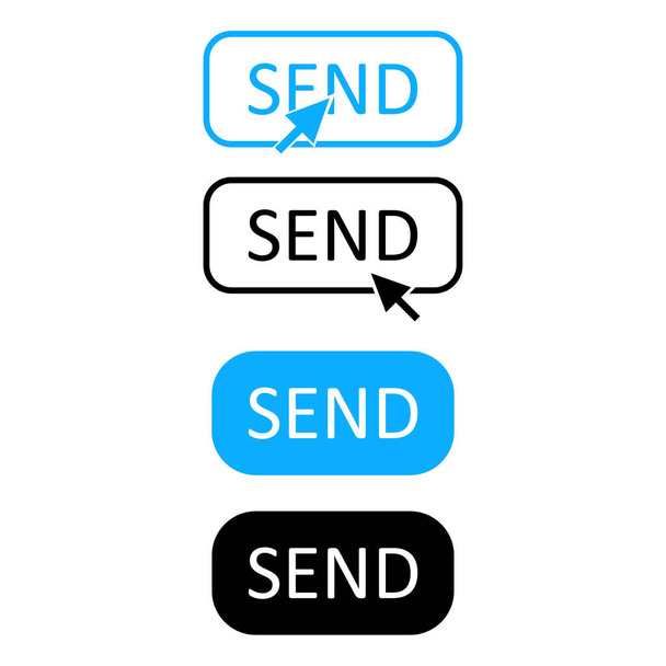 Enviar ícone de mensagem, botão definido. Ícones vetoriais
 - Vetor, Imagem