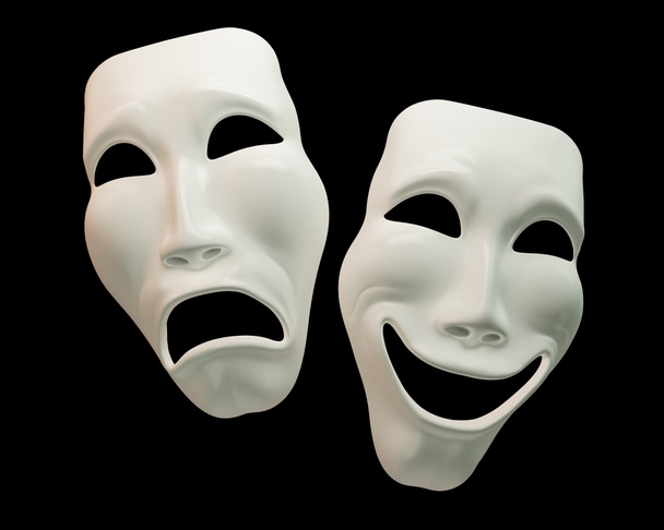 drama en komedie-theater symbolen - Foto, afbeelding