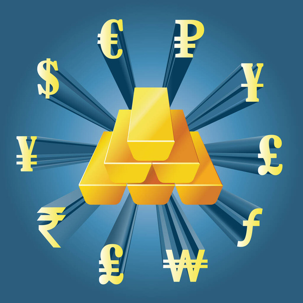 Money exchange. The worlds major currencies. The value of money. - Vector, Image