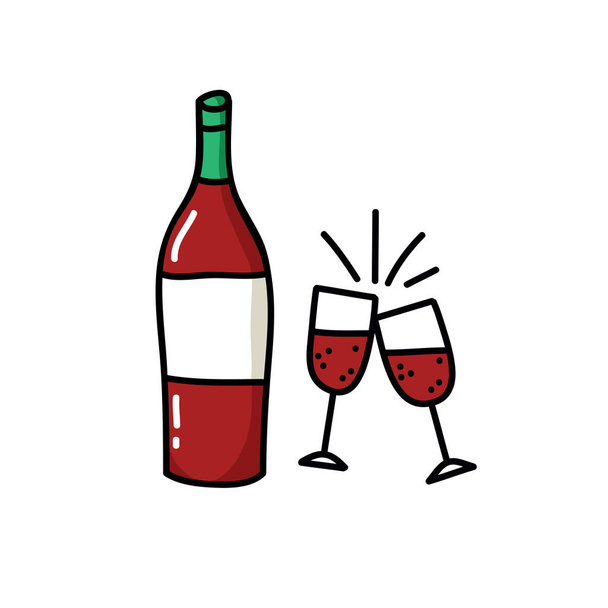 üveg bor firka ikon, vektor színe illusztráció - Vektor, kép