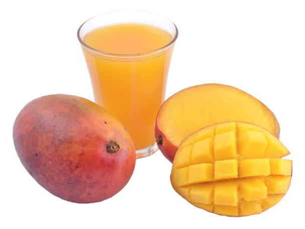 mango a sklenici šťávy mango - Fotografie, Obrázek