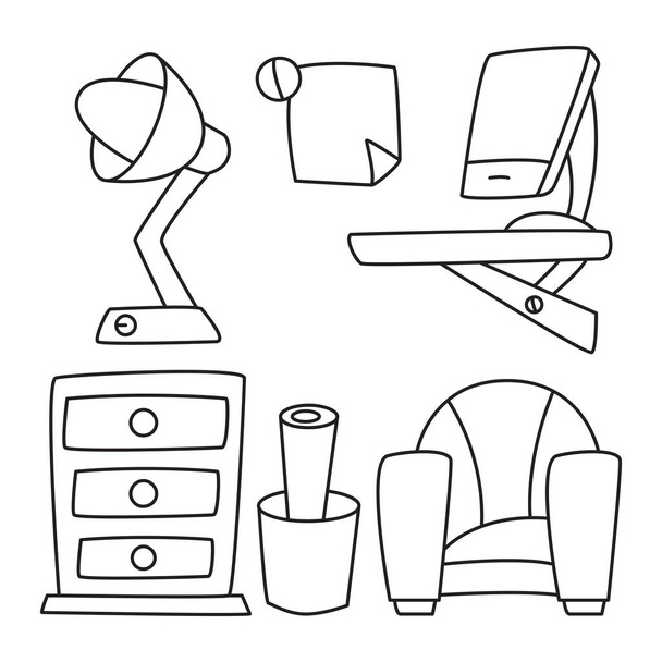 mobili e decorazione domestica disegnato a mano tema linea
 - Vettoriali, immagini