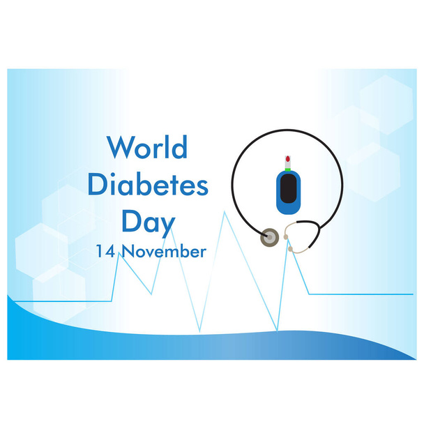 Творческий иллюстративный баннер всемирной осведомленности о дне диабета. Всемирный день борьбы с диабетом
. - Вектор,изображение