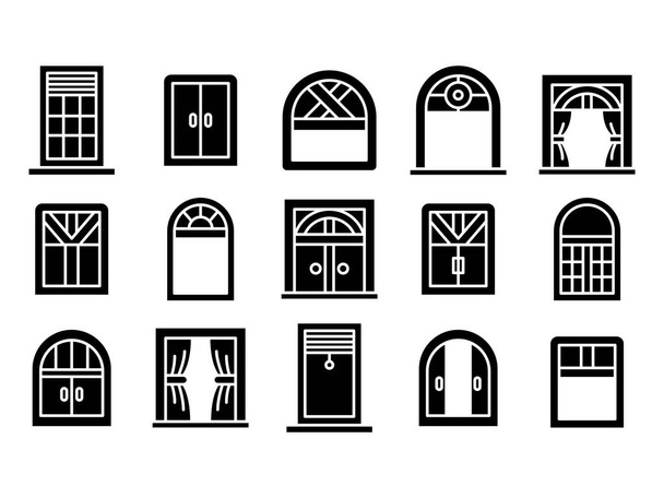iconos de ventana tema de glifo conjunto
 - Vector, Imagen