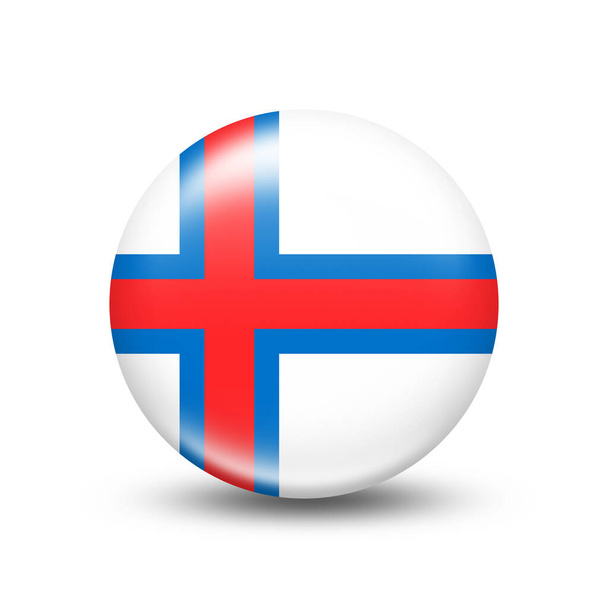 Flaga kraju Wyspy Owcze w sferze z białym cieniem - ilustracja - Zdjęcie, obraz
