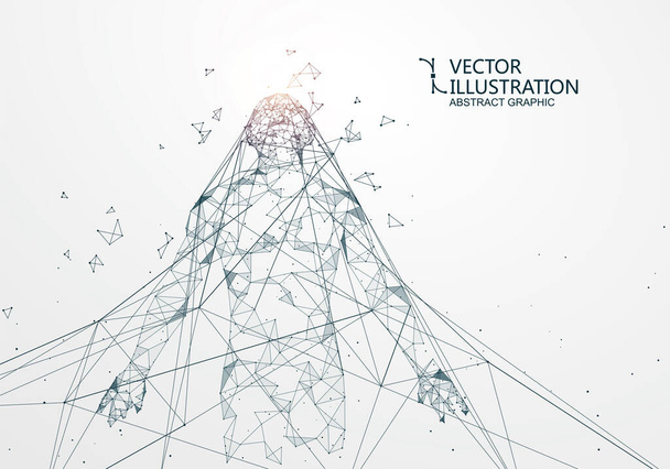 A man who has rushed out of the net,Network connection turned into, vector illustration. - Vector, Image