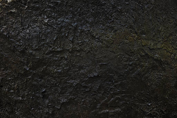 Black Stone Wall in the Cave Background. - 写真・画像