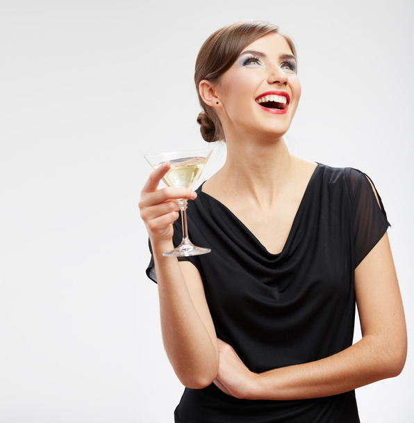 Young woman with martini glass - 写真・画像