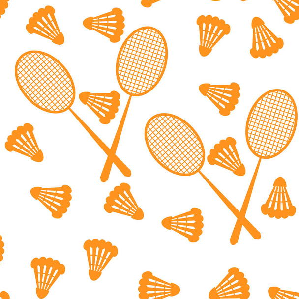 Badminton. Mekik siki ve raket. Yaz sporu ve rahatlama. Vektör illüstrasyonu - Vektör, Görsel