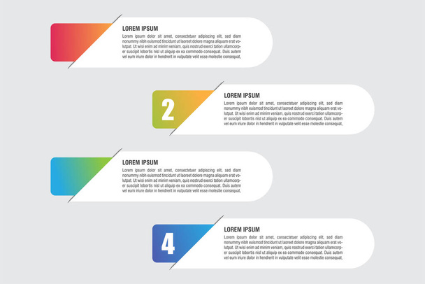 business infographic design template editable colorful step process - Vector, imagen