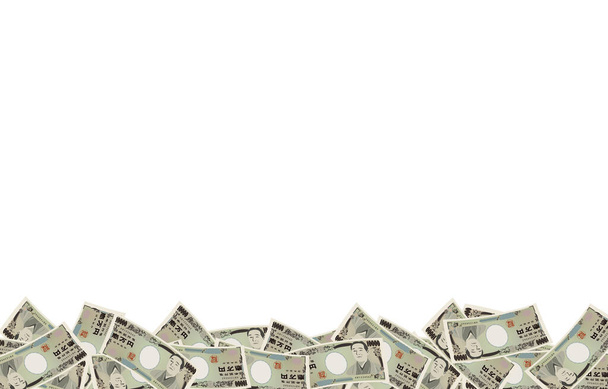 Background frame material: Illustration with 10,000 yen bill - Vector, Image