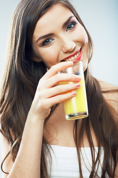 Woman hold juice glass - Foto, immagini
