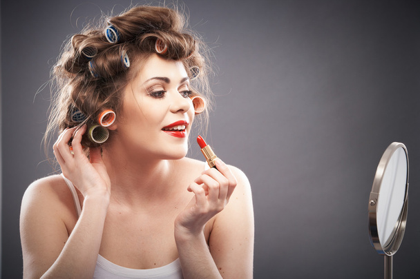 Woman with lipstick - Foto, immagini