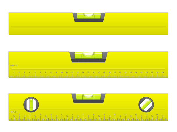 Вектор уровня желтого металлического пузыря изолирован на белом фоне
 - Вектор,изображение