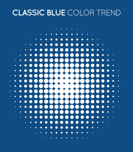Classic Blue Trendy Color Circle in Halftone, Halftone Dot Pattern, Vector Illustration. - Vector, Image