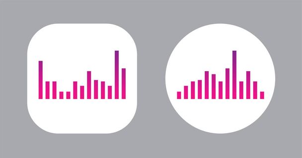 Two Icons Design with Waves of the equalizer. EQ Vector Illustration. Voice Memo Recorder Icon. - Vector, Image