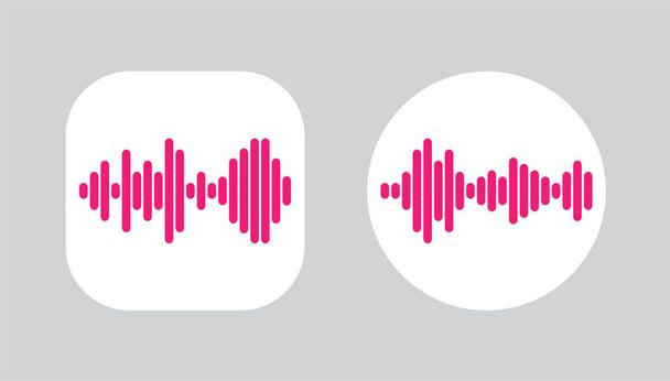 Zwei Icons Design mit Wellen des Equalizers. EQ Vector Illustration. Sprachnotizrekorder-Symbol. - Vektor, Bild