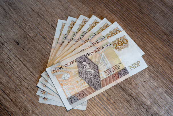 Puolan zloty setelit. Puolan rahaa. zlotya - Valokuva, kuva