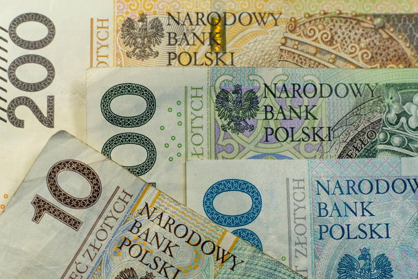 Lengyel zloty bankjegyek. Lengyel pénz. PLN - Fotó, kép