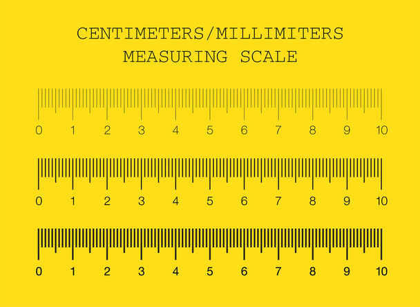 Ruler. Measuring scale, Markup for Rulers. Vector illustration. Centimeters Scale. Millimeters Scale. - Vector, Image