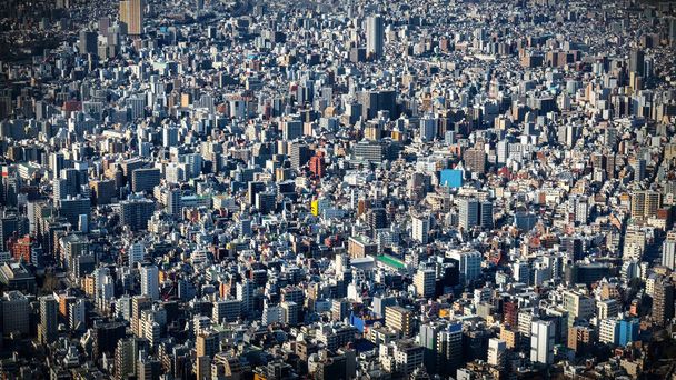 Egy légi felvétel Tokióról, Japánról. - Fotó, kép