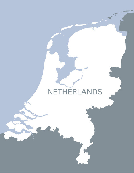 Mapa branco de Holanda
 - Vetor, Imagem