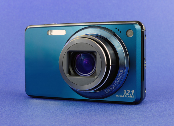 Blue digital camera - Фото, зображення