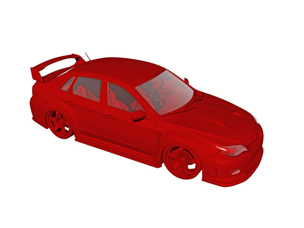 voiture de sport rouge avec spoiler
 - Photo, image