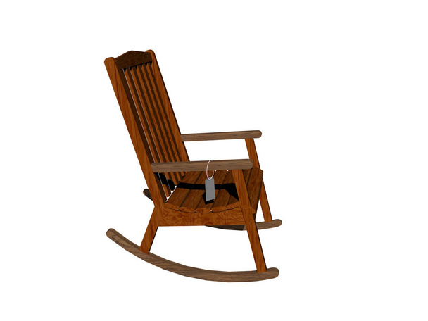 простий дерев'яний крісло-качалка на веранді
 - Фото, зображення