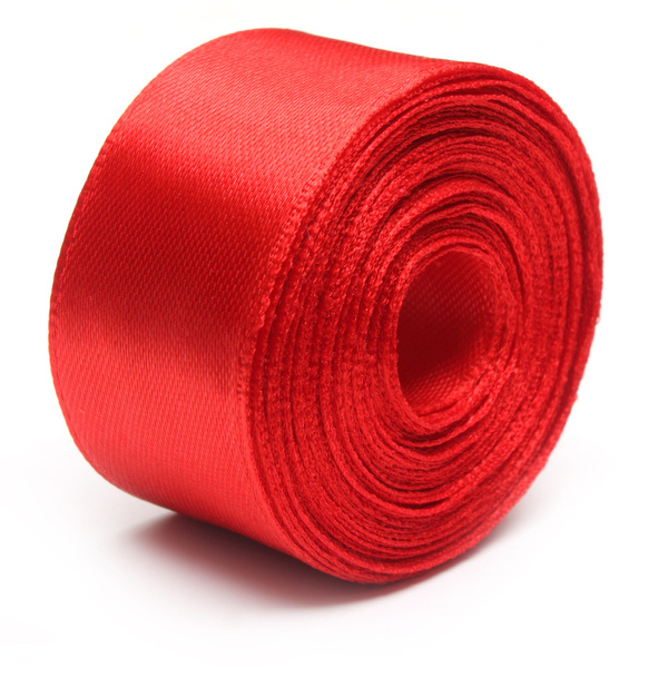 Closeup of red ribbon roll - 写真・画像