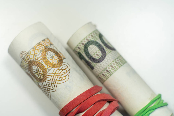 Πολωνικά τραπεζογραμμάτια ζλότι. Πολωνικά χρήματα. PLN - Φωτογραφία, εικόνα