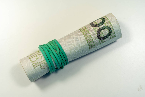 Польские злотые купюры. Польские деньги. PLN - Фото, изображение