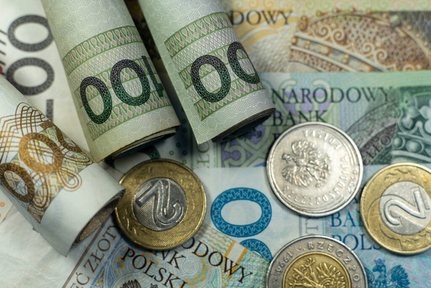 Billets en zloty polonais. L'argent polonais. PLN - Photo, image