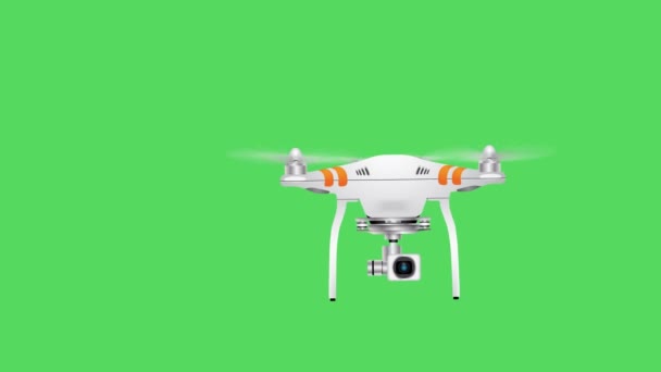Drone Quadcopter vihreällä näytöllä, toimitus Drone Flying taustalla Green Screen - Materiaali, video
