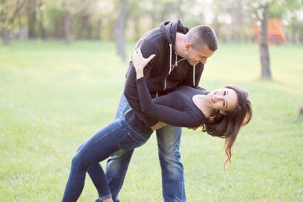romantic young couple in the park  - Photo, Image