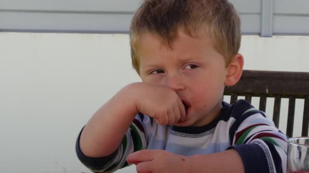 Retrato de un niño comiendo helado de chocolate
 - Metraje, vídeo