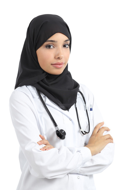Arab doctor woman posing confident with folded arms - Photo, image