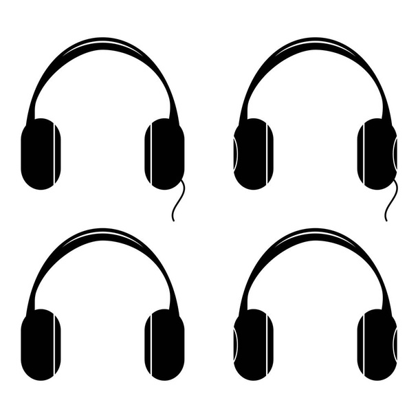 ακουστικά εικονίδια που σε λευκό φόντο - Διάνυσμα, εικόνα