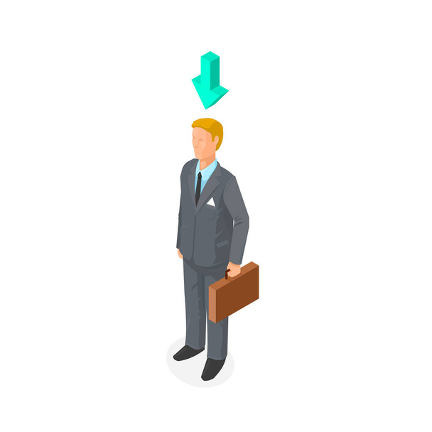 Isometric Homme d'affaires choisi candidat à un emploi vacant - Icône vectoriel Illustration Symbole
 - Vecteur, image