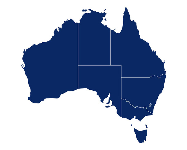 Map of Australia with states and borders - Vector, Image