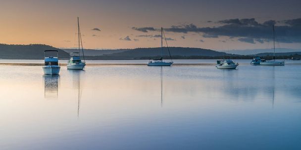 Panoramic sunrise at the waterfront from Couche Park,  Koolewong on the Central Coast, NSW, Australia. - Photo, Image
