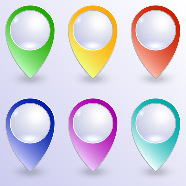 Vector set of colored map pins - Vector, Image