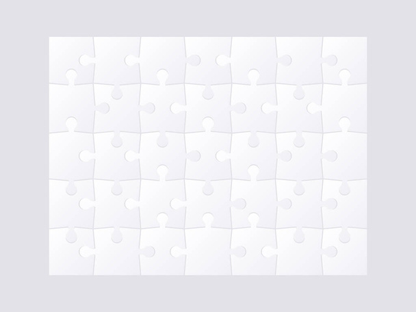 Set of jigsaw puzzle templates. Many puzzle pieces isolated on white background. Vector illustration - Vector, afbeelding