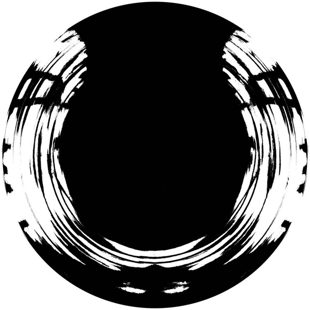 Blot de tinta abstracta. Grunge Black Brush Sample. Textura de pincelada oscura aislada en blanco. Elemento de recubrimiento
 - Foto, imagen