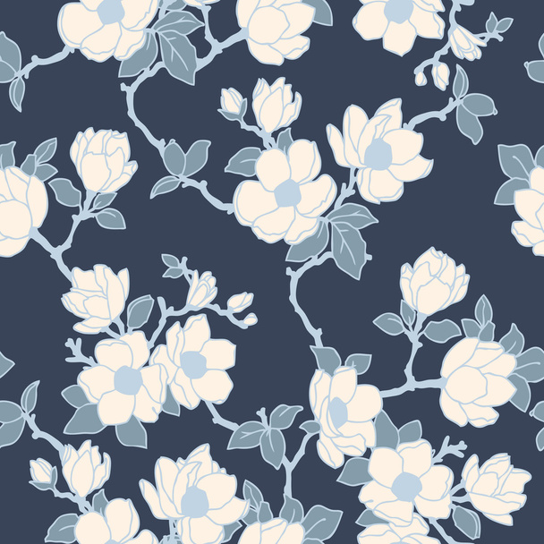 Elegance Seamless pattern with flowers, - Vector, Imagen