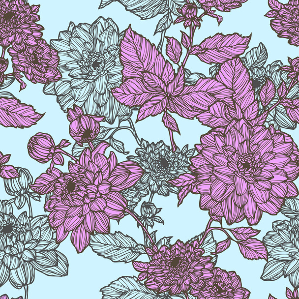 Eleganz nahtlose Muster mit Blumen Nelken, - Vektor, Bild