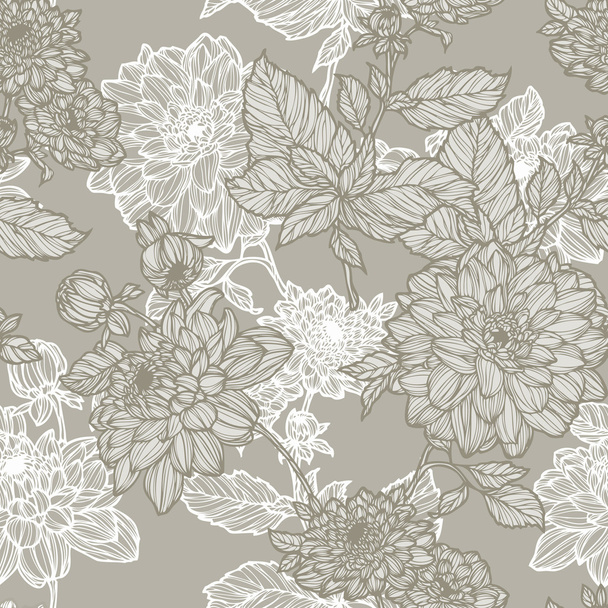 Elegance Seamless pattern with flowers, - ベクター画像