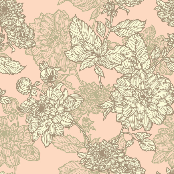 Elegance Seamless pattern with flowers, - Vector, imagen